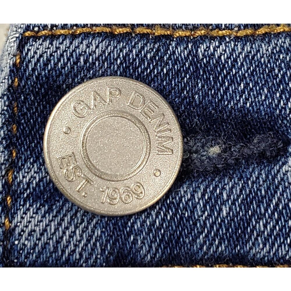 GAP Denim 3" Jean Shorts Size 30 Dark Indigo Frayed Raw Hem Festival Cutoff Y2k - Picture 7 of 11